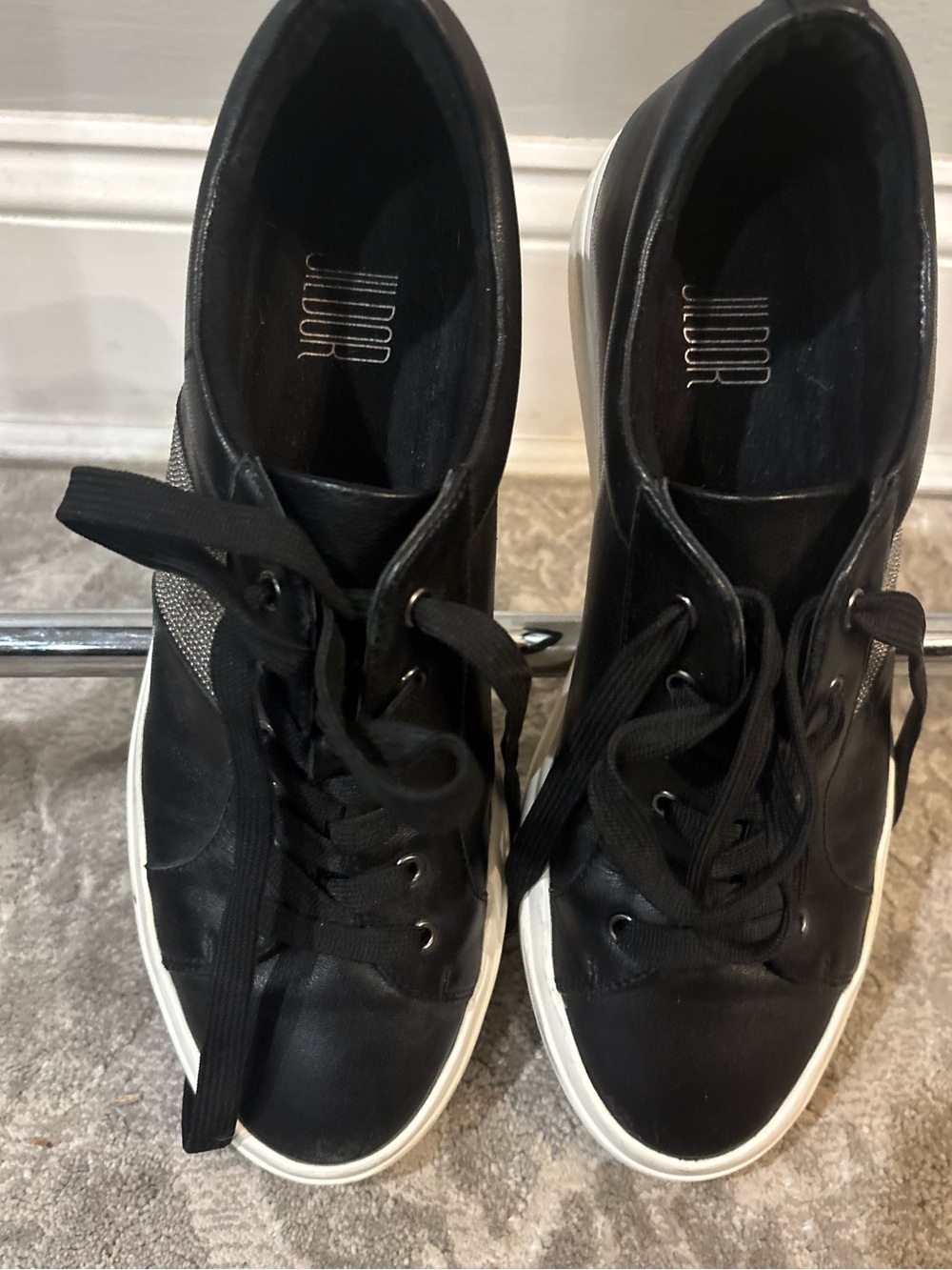 Jildor black yaya leather Platform Shoe Sole women’s size 8.5